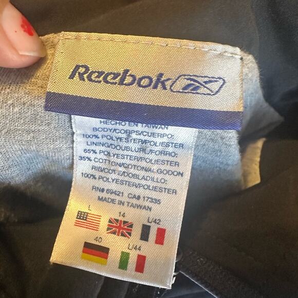 Reebok Black Windbreaker Athletic Jacket - Picture 7 of 8